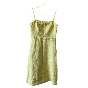Ann Taylor Linen Beaded y2K dress Size 0 Fairy Whimsy